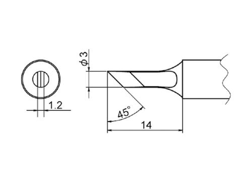 エスコ (ESCO) φ3.0mm 交換用こて先 (EA304AP用) EA304AP-18