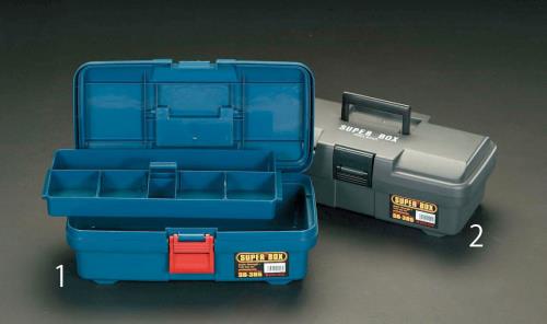 エスコ (ESCO) EA505AD-1 385x202x140mm 工具箱(中皿付/ブルー) EA505AD-1 【4個セット】