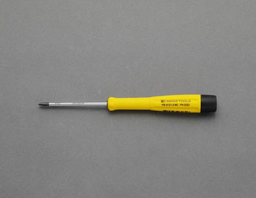 仕様：●メーカー:PBSWISSTOOLS●型番:PB8121.0-60ESD●先端:#0●適合ねじ:M1.6-2●軸径:φ4mm●軸長:65mm●全長:158mm●重量:15.7g●ESDタイプ(静電気を防止するため、精密電子部品の組立作業も安心して行えます。)●細身のグリップにより、精密な作業も容易に行えます。●グリップに滑り止め処理が施されているため、素早く締めたり緩めたりすることができます。商品画像に関する注意事項：●画像に数字等の情報が入っている場合は、　品番末尾が対象商品の画像となります。