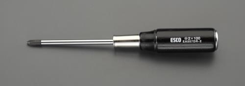 エスコ (ESCO) EA557DR-1 #1 x 75mm [+]ドライバー(貫通型/木柄) EA557DR-1 【11本セット】