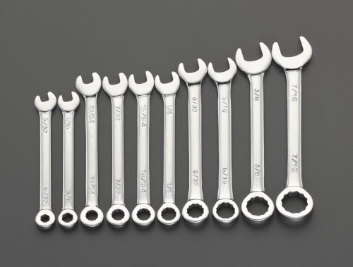 エスコ (ESCO) EA614BE-1 10本組/5/32"-7/16" 片目片口スパナ EA614BE-1