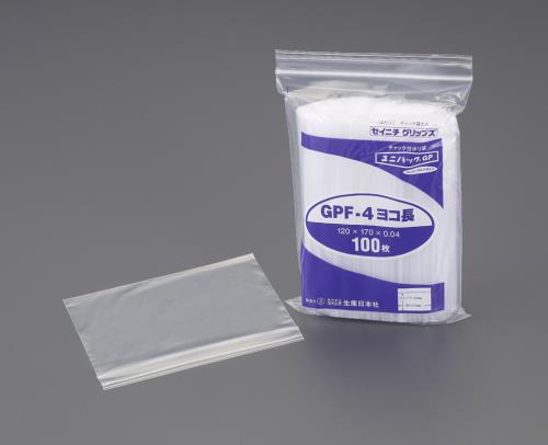 エスコ (ESCO) EA944CA-504 170x120mm ポリ袋(チャック付/100枚) EA944CA-504 【8袋セット】