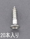 【SALE価格】エスコ (ESCO) EA949ED-242 2.4x 13mm 皿頭木ねじ(ステンレス製/20本) EA949ED-242
