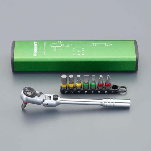 エスコ (ESCO) EA562-31 [+ - Hex]ドライバーセット(ラチェット式) EA562-31 【2STセット】