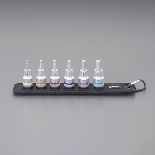 仕様：●メーカー:Wera●型番:003996●商品名:C2●差込角:1/2”●全長(mm):60●対辺(mm):4、5、6、7、8、10(6個組)●ホールド機能付 先端のボールの働きで、ボルト・ナット類の脱落を防ぎます●手締め時に便利なローレット加工商品画像に関する注意事項：●画像に数字等の情報が入っている場合は、　品番末尾が対象商品の画像となります。