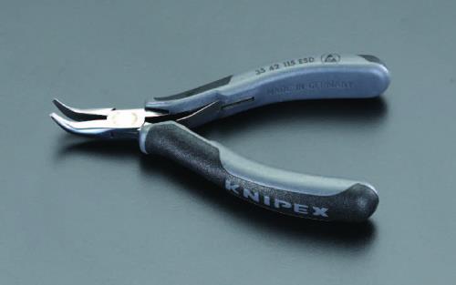 エスコ (ESCO) EA537KS-4 115mm 精密用プライヤー(ESD/半丸/ベンド) EA