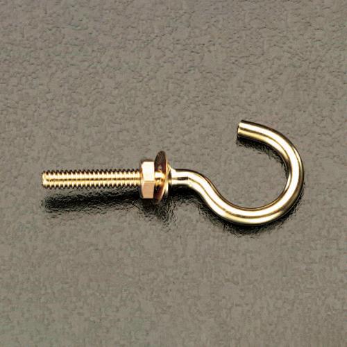 エスコ (ESCO) EA951DR-32 φ4.2x32mm ナット・ねじ付フック(真鍮/2個) EA951DR-32