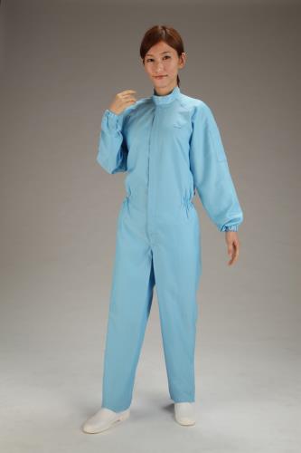 エスコ (ESCO) EA996DB-12 [L] クリーンルーム用継ぎ作業服(青/センターファスナー) EA996DB-12