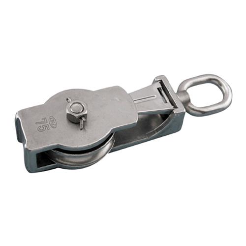 仕様：●使用荷重(kg):680●使用ワイヤー径:~4.8mm●車径:82.5mm●全長:222●重量:1.41kg●材質:ステンレス(SUS316)●ワイヤーロープ用●SUS316製で耐食性と耐久性に優れています。商品画像に関する注意事項：●画像に数字等の情報が入っている場合は、　品番末尾が対象商品の画像となります。
