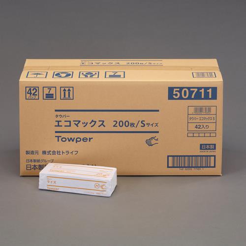 エスコ (ESCO) EA929AZ-1B 170x220mm ハンドタオル(200枚/42パック) EA929AZ-1B