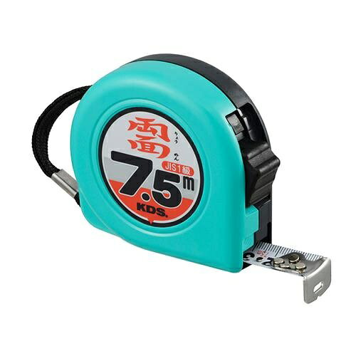 仕様：●メーカー:ムラテックKDS●型番:ZS19-75BP●全長:7.5m●幅:19mm●材質:テープ・バネ:スチールケース:ABS樹脂●目盛仕様:メートル●重量:305g●色:緑●JIS 1級品●両面目盛付●ベルトクリップ付●455mmピッチスタッドマーク付●4点鋲&0点補正移動爪●ダブルブレーキ●ショックアブソーバー付●シンプルで読み取りやすい大きな数字●押すとブレーキ、下げるとロック●丈夫なスライド式ストッパー付商品画像に関する注意事項：●※画像はEA720CD-5です。●画像に数字等の情報が入っている場合は、　品番末尾が対象商品の画像となります。