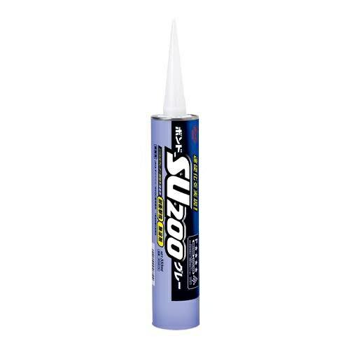 仕様：●メーカー:コニシ●型番:#04674●商品名:ボンド SU200●内容量:333ml●使用温度範囲:5~35°C●色:グレー●硬化時間:約20分(23°C)●可使時間:2分以内(23°C)●完全硬化時間:約24時間(23°C)●耐熱温度範囲:80°C×28日で4.1N/mm2●主成分:シリル化ウレタン樹脂●粘度:900~1500Pa・s●用途:各種コンテナ・自動車ボディの継ぎ目シール、車輌・船舶などの窓枠や本体の継ぎ目シール、各種工業製品の組み立て用シール●適用材質:硬質塩化ビニル、硬質プラスチック、各種金属、石材など●初期接着強さを要求する接着、膨張係数の異なる硬質材同士の接着、サーマルショックなどの耐久性を必要とする接着に適しています。●硬化スピード・初期接着強さ・低温硬化性に優れる。(メーカー比)●熱・寒さなどの温度変化による変形が少ない。●耐水性・耐熱性・耐久性・耐候性・耐薬品性に優れる。●プラスチック面のひび割れが起きにくい。●低臭性。●タレない。●4VOC基準適合●JAIA F☆☆☆☆商品画像に関する注意事項：●画像に数字等の情報が入っている場合は, 品番末尾が対象商品の画像となります。