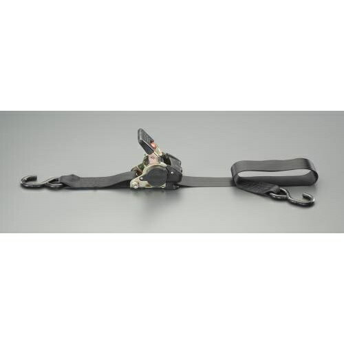 仕様：●ベルト材質:ポリエステル●使用荷重:750kg●ベルト長:固定側:200mm、調整側:3m●ベルト(幅×厚み):50×1mm●フック内径:22mm●バックル内にベルトが収納されているので、荷締め後のベルト余りがありません。●スチールバックル●収納時もラクラク自動巻取り●自動巻取り式で荷締作業を素早く簡単に!商品画像に関する注意事項：●画像に数字等の情報が入っている場合は、　品番末尾が対象商品の画像となります。