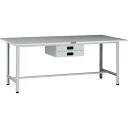TRUSCO 軽荷重作業台(200kg)AO型 1800X900XH740 薄型2段引出付 ホワイト色 ( AOR-1890UDK2 ) トラスコ中山(株)