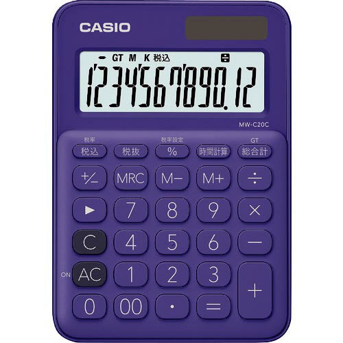 カシオ カシオミニジャスト型カラフル電卓 パープル ( MW-C20C-PL--N ) カシオ計算機(株)