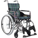 【SALE価格】カワムラ 【非課税】 アルミ製標準型自走用車いすKMD-A22-40S-M緑チェック ( KMD-A22-40S-M-A9 ) (株)カワムラサイクル 【メーカー取寄】(4)