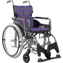 カワムラ 【非課税】 アルミ製標準型自走用車いすKMD-A22-40S-M紫チェック ( KMD-A22-40S-M-A11 ) (株)カワムラサイクル 【メーカー取寄】