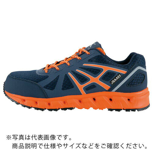 特長：通気性抜群のソール構造と安全性・耐滑性能を搭載した快適モデルです。用途：一般作業に。仕様：寸法(cm):23.5足幅サイズ:EEE色:ネイビー規格:JSAA規格 A種耐圧迫荷重(kN):10±0.1US(アメリカ)規格サイズ:5.5UK(イギリス)規格サイズ:5.5EU(ヨーロッパ)規格サイズ:38JSAA A種認定抗菌・防臭中底耐滑ソール通気性衝撃吸収耐油性ゴム底軽量SPソール材質／仕上：甲被:合成皮革+メッシュ先芯:鋼製靴底:EVA+ラバー中敷:EVAカップインソール(穴あき)　●代表画像について 商品によっては、代表画像を使用している場合がございます。 商品のカラー、サイズなどが異なる商品をイメージ画像として 使用させて頂いている場合がございます。 必ず、商品の品番と仕様をご確認のうえ、ご注文お願いいたいます。 　●北海道・沖縄・離島・一部地域の送料について 別途追加で送料がかかる場合がございます。 送料がかかる場合は、メールにて送料をご連絡させて頂き、 お客様にご了承頂いてからの手配となります。 　●お買上げ明細書の廃止について 当店では、個人情報保護と環境保護の観点から同封を廃止しております。 お買上げ明細書が必要な場合は、備考欄に「お買上げ明細必要」と 記載お願いいたします。 当店からの出荷の場合は、同封にて発送させて頂きます。 （※メーカー直送の場合は、PDFデータをメールさせて頂きます。） 　注意事項 ※商品名に【2個セット】等、数量の明記がない場合は1個での販売となります。