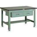 【SALE価格】TRUSCO 中荷重作業台(1200kg)HW型 1200X750XH740 2列引出付 グリーン色 緑 ( RHW-1200FL2 GN(グリ...