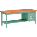 【SALE価格】TRUSCO 中荷重作業台(1200kg)HW型 1800X750XH740 3段引出付 グリーン色 緑 ( HW-1800D3 GN(グリーン...