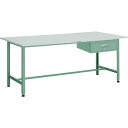 【SALE価格】TRUSCO 軽荷重作業台(300kg)AE型 1800X750XH740 1段引出付 グリーン色 ( RAE-1800F1 (リノリュームテン...