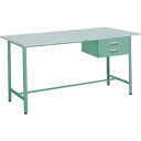 【SALE価格】TRUSCO 軽荷重立作業台(300kg)HAE型 1800X750XH900 2段引出付 グリーン色 ( HRAE-1800F2 (リノリュー...