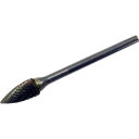 スーパー スーパー超硬バー ロー付タイプ ポイント型(ダブルカット)刃径:6.3mm 刃長:12.7mm 軸径:3.0mm ( SB4B07 ) (株)スーパー...