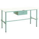 【SALE価格】TRUSCO 軽荷重作業台高さ調節式(150kg)AEM型 900X600XH650~950 1段引出付 グリーン色 ( AEM-0960F1 ...