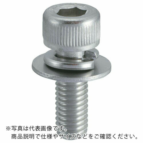 TRUSCO 座金組込六角穴付ボルト P=3 ステンレス M4×12 17本入 (座金組込みキャップ