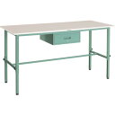 【SALE価格】TRUSCO 軽荷重作業台高さ調節式(150kg)AEM型 1800X750XH650~950 1段引出付 グリーン色 ( RAEM-1800F...