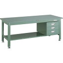 【SALE価格】TRUSCO 中荷重作業台(1200kg)HW型 1800X750XH740 3段引出付 グリーン色 緑 ( SHW-1800D3 GN(グリー...