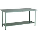 【SALE価格】TRUSCO 軽荷重立作業台(300kg)HAE型 1800X750XH900 下棚2枚付 グリーン色 ( HSAE-1800LT2 ) トラスコ中山(株)