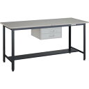 【SALE価格】TRUSCO 中荷重立作業台(500kg)HAEW型 1800X750XH885 2段引出付 ダークグレー色 ( HAEWS-1875F2 (1...