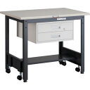 【SALE価格】TRUSCO 中荷重作業台(500kg)CFW型 900X600XH740 2段引出付 ダークグレー色 ( CFWS-0960F2 ) トラスコ...