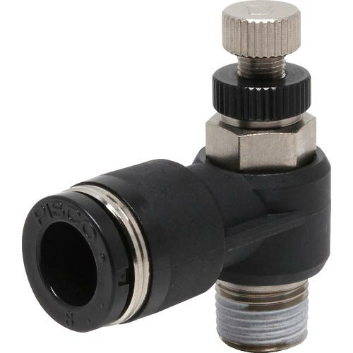 PISCO スピードコントローラ エルボ メーターイン制御チューブ8ネジR1/8 ( JSC8-01B ) (株)日本ピスコ