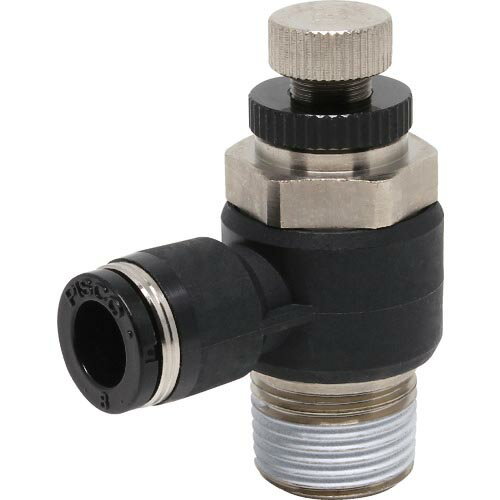 PISCO スピードコントローラ エルボ メーターイン制御チューブ8ネジR3/8 ( JSC8-03B ) (株)日本ピスコ