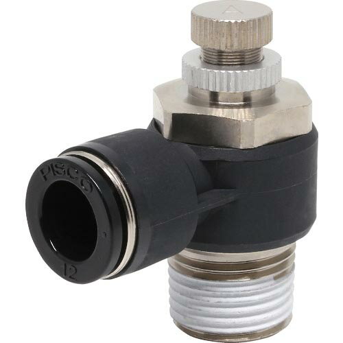 PISCO スピードコントローラ エルボ メーターアウト制御チューブ12ネジR1/2 ( JSC12-04A ) (株)日本ピスコ