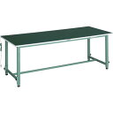 【SALE価格】TRUSCO 軽荷重作業台高さ調節式(150kg)AEM型 1800X750XH652~952 帯電防止マット張り グリーン色 ( AEM-18...