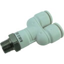 【SALE価格】チヨダ ファイブSUSメイルブランチワイ 白 8mm・R1/8 ( FS8-01MYW ) 千代田通商(株)
