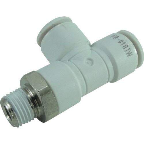 チヨダ ( 千代田通商 ) ホース継手 ファイブメイルランティ W(白) 8mm・R1/8 ( F8-01RTW )