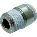 チヨダ チューブ継手 ファイブ六角穴付メイルコネクター W(白) 8mm・R1/4 ( F8-02MSW ) 千代田通商(株)