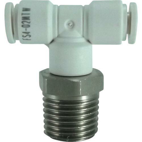 チヨダ ( 千代田通商 ) ファイブSUSメイルブランチティ 白 4mm・R1/4 ( FS4-02MTW )