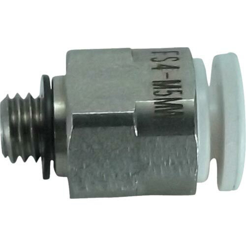チヨダ ファイブSUSメイルコネクタ 白 4mm・M5X0.8 ( FS4-M5MW ) 千代田通商(株)
