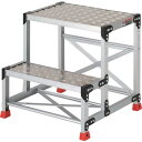 【SALE価格】TRUSCO 作業用踏台 アルミ製・縞板タイプ 天板寸法600X400XH600 ( TSFC-266 ) トラスコ中山(株)