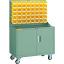 TRUSCO パネルコンテナラック 移動式保管庫付 コンテナ小X48 ( HT-0648N-C ) トラスコ中山(株)