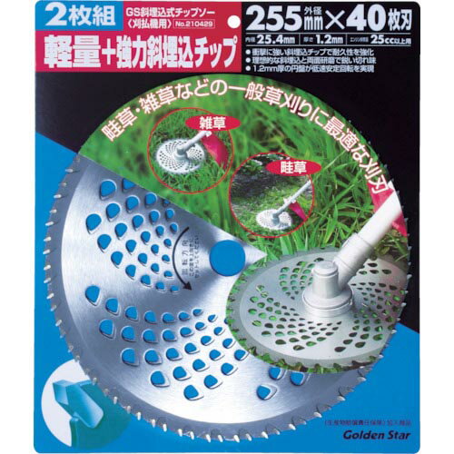 GS 斜埋込チップソー255mm40枚刃2枚組 ( 210429 ) キンボシ(株)