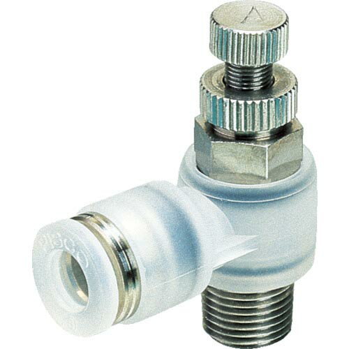 PISCO スピードコントローラ エルボ PPタイプ φ6用 接続口径R1/4 ( PJSC6-02A ) (株)日本ピスコ