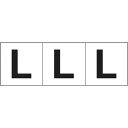 TRUSCO アルファベットステッカー 30×30 「L」 白地/黒文字 3枚入 ( TSN-30-L ) トラスコ中山(株)