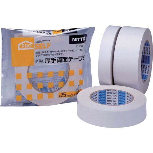 特長：平らな面から、ザラザラ面まで柔軟性のある厚手多用途タイプの両面テープです。用途：広告・ポスターなどの貼り付けやベニヤ板などの仮接着に。カーペット・マットの固定。仕様：色：ホワイト幅(mm)：30長さ(m)：15厚さ(mm)：0.4粘着力(N/10mm)：3.75粘着力：3.75N/10mm材質／仕上：基材：布粘着剤：ゴム系　●代表画像について 商品によっては、代表画像を使用している場合がございます。 商品のカラー、サイズなどが異なる商品をイメージ画像として 使用させて頂いている場合がございます。 必ず、商品の品番と仕様をご確認のうえ、ご注文お願いいたいます。 　●北海道・沖縄・離島・一部地域の送料について 別途追加で送料がかかる場合がございます。 送料がかかる場合は、メールにて送料をご連絡させて頂き、 お客様にご了承頂いてからの手配となります。 　●お買上げ明細書の廃止について 当店では、個人情報保護と環境保護の観点から同封を廃止しております。 お買上げ明細書が必要な場合は、備考欄に「お買上げ明細必要」と 記載お願いいたします。 当店からの出荷の場合は、同封にて発送させて頂きます。 （※メーカー直送の場合は、PDFデータをメールさせて頂きます。） 　注意事項 ※商品名に【2個セット】等、数量の明記がない場合は1個での販売となります。