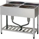 アズマ 二槽シンク(ホース付) 1000×450×800 ( KP2-1000 ) (株)東製作所